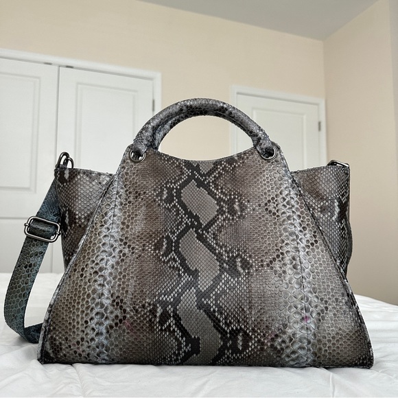 Python Shoulder Bag — Greyish Blue - Picture 3 of 7